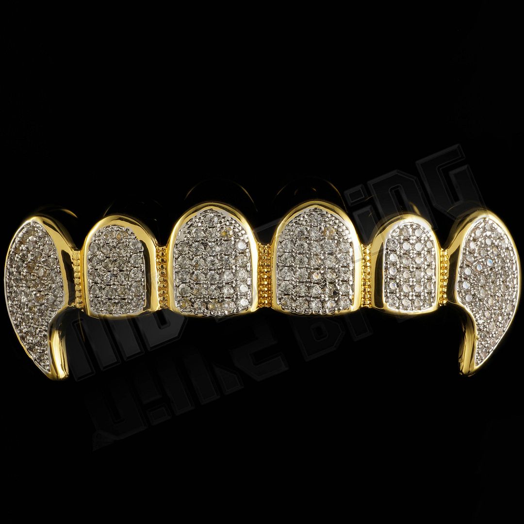 Gold Plated HALLOWEEN Grillz Costume Vampire Dracula Fangs Set Teeth Gold Plated HALLOWEEN Grillz Costume Vampire Dracula Fangs Set Teeth