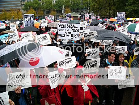 enveloppen waarbij de rekening symbolisch retour werd gegeven