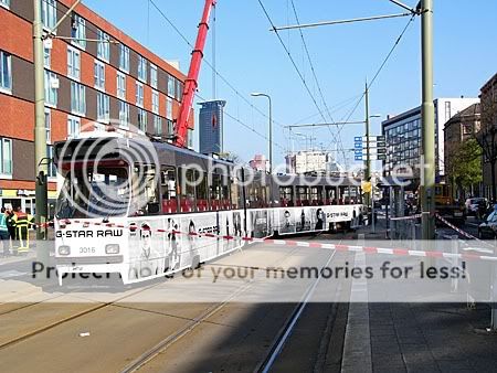 Tram ontspoord in Den Haag