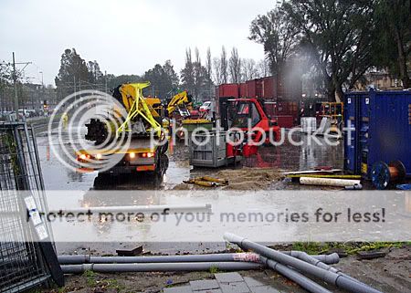 ondanks storm druk aan het ruimen