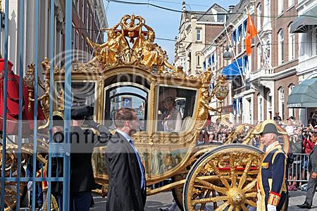 Gouden koets klaar voor vertrek
