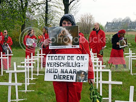 Demonstratie bij BPRC Rijswijk op Wereld Proefdierendag