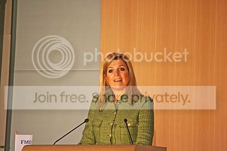 Prinses Maxima tijdens haar toespraak